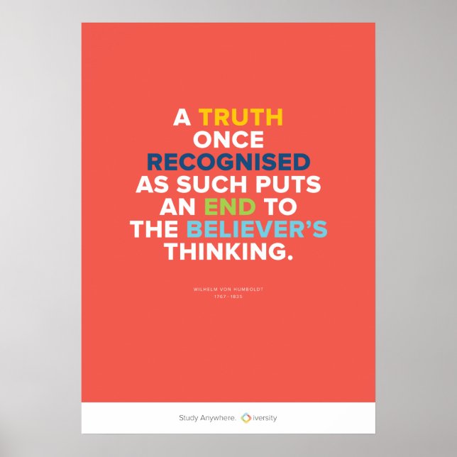 Truth Puts an End to a Believer's Thinking Poster (Framsidan)