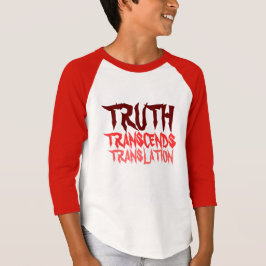 TRUTH TRANSCENDS YOUTH RED RAGLAN TEE SHIRT