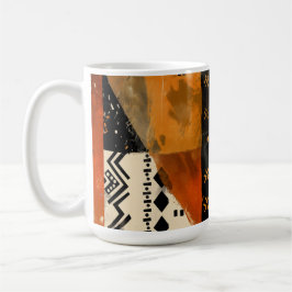 Trutmotiv i svarta och jordtoner kaffemugg