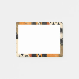 Trutmotiv i svarta och jordtoner post-it block