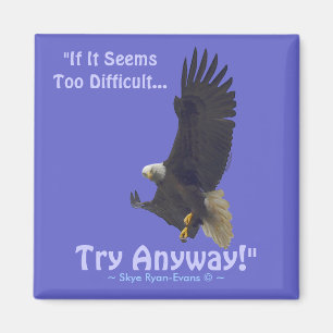 "TRY ANYWAY" Motivational Magnet i Örn-serien