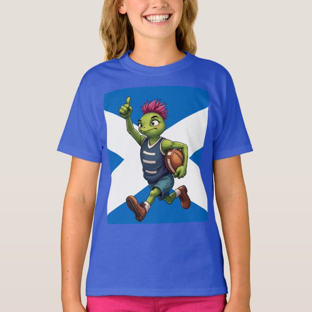 Try Time Thistle Scottish Rugby Motif  T Shirt (Framsida)