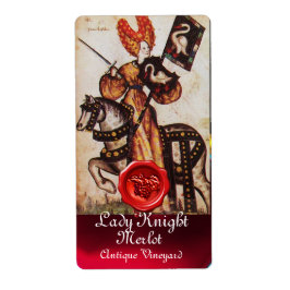 TRYCESS DAM KNIGHT VIN ETIKETT, RED VAX SEAL FRAKTSEDEL