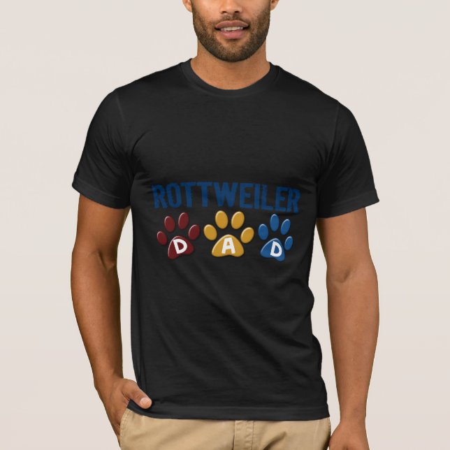 Tryck 1 för ROTTWEILER-pappatass T-shirt (Framsida)