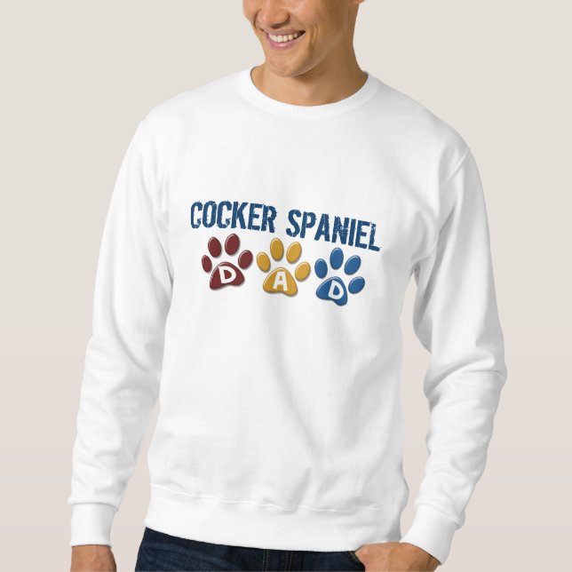 Tryck 1 för tass för COCKERSPANIELSPANIELpappa Lång Ärmad Tröja (Framsida)