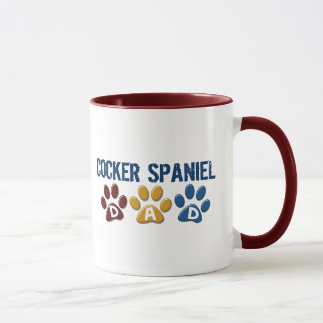 Tryck 1 för tass för COCKERSPANIELSPANIELpappa Mugg (Höger)