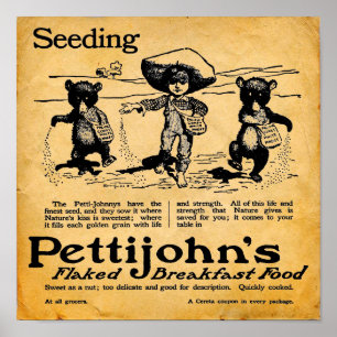 Tryck/affisch för vintagePettijohns frukost sädes- Poster