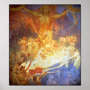 Tryck/affisch: Mucha - Apotheosis av slavsna Poster
