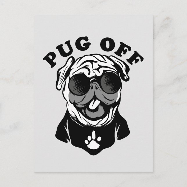 Tryck av | Funny Pun Humor för Pug Älskare Vykort (Framsida)