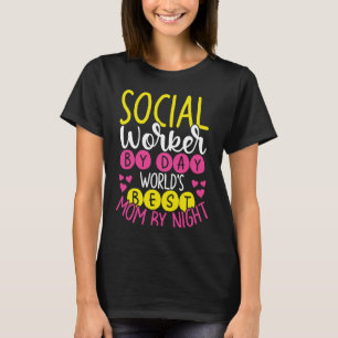 Tryck bakom socialarbetare på dagtid världens bäst t shirt
