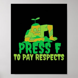 Tryck F För Att Hedra Zombie Gamer Meme Halloween