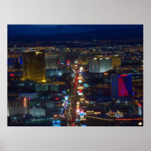 Tryck för affisch för Las Vegas remsaflygbild