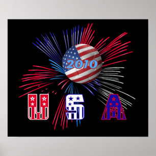 Tryck för affisch för USA vmfotboll 2010