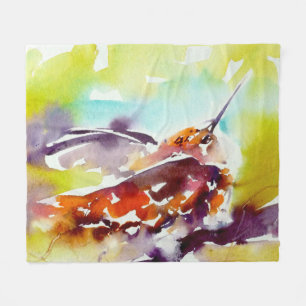 Tryck "för aftonPerch" Hummingbird Fleecefilt