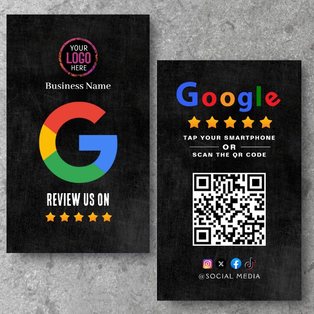 Tryck för att granska Google Review QR-kod Google- Visitkort (Skapare uppladdad)