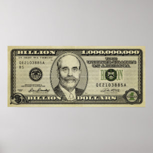 Tryck för Ben Bernanke miljardsedel