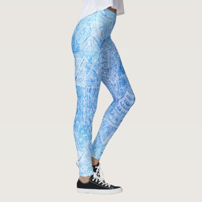 Tryck för blåttTahitian Tapa Leggings (Höger)
