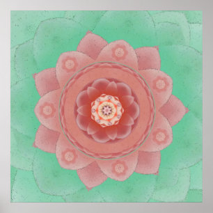 Tryck för CamellialotusblommaMandala