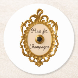 Tryck för Champagne Barvagnsdunk Veuve Coaster Underlägg Papper Rund
