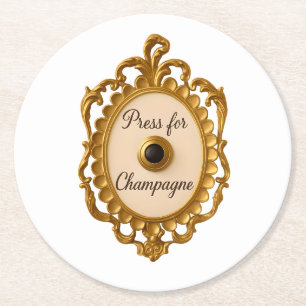 Tryck för Champagne Barvagnsdunk Veuve Coaster Underlägg Papper Rund
