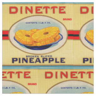 tryck för etikett för 30-talDinette ananas Tyg