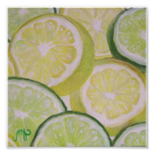 " tryck för foto 8x8 - citron- och limefruktskivo