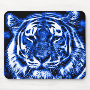 Tryck för Fractal för Blacklight tigerande djurt Musmatta