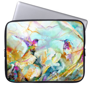 Tryck "för gryninghälsning" Hummingbird på Laptop Sleeve