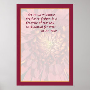 Tryck för Isaiah 40:8Scripture (den röda morsan)