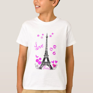 TRYCK FÖR KÄRLEKPARIS EIFFEL TORN TEE