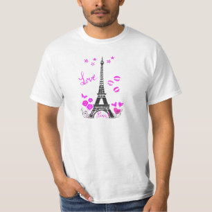 TRYCK FÖR KÄRLEKPARIS EIFFEL TORN TRÖJA
