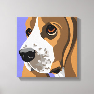 Tryck för konst för Bassethundkanfas