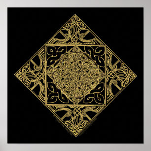 Tryck för konst för CelticKnotwork fåglar Celtic