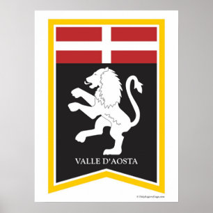 Tryck för konst för vapensköld för Valle D'Aos