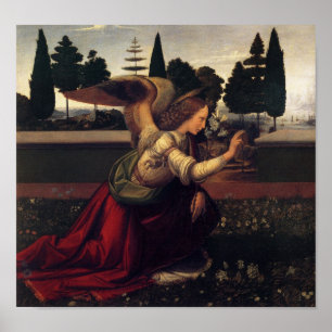 Tryck för Leonardo Da Vinci Annunciationängel