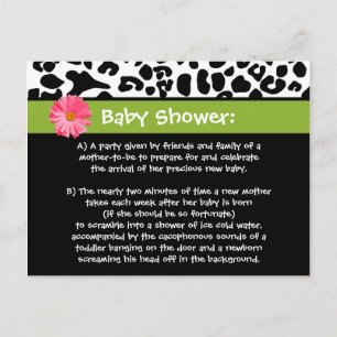 Tryck för Leopard för roligt baby showertack Vykort