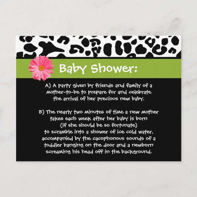 Tryck för Leopard för roligt baby showertack Vykort (Framsida)