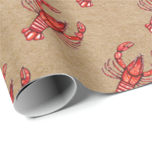 Tryck för Louisiana Cajun kräftorKraft papper Presentpapper
