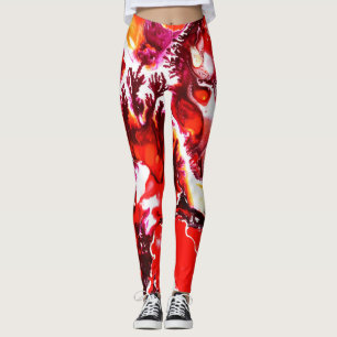 tryck för målning för akryl för yogaflåsande leggings