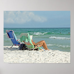 tryck för målning som 11x14 kopplar av på stranden