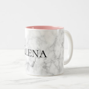 Tryck för marmor för vit för för Två-Tonad mugg