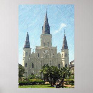 Tryck för New Orleans St Louis domkyrkaaffisch