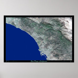 Tryck för San Diego Kalifornien satellit-