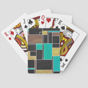 Tryck för svart för Mondrian krickabrunt Spelkort