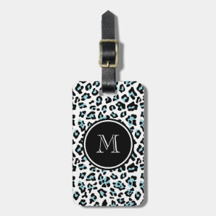 Tryck för svart Leopard för Aqua djurt med Bagagebricka