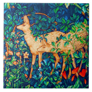 Tryck för Tapestry för William Morris skoghjort Kakelplatta