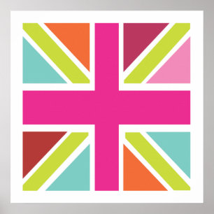 Tryck för United Kingdom mång- färgflagga