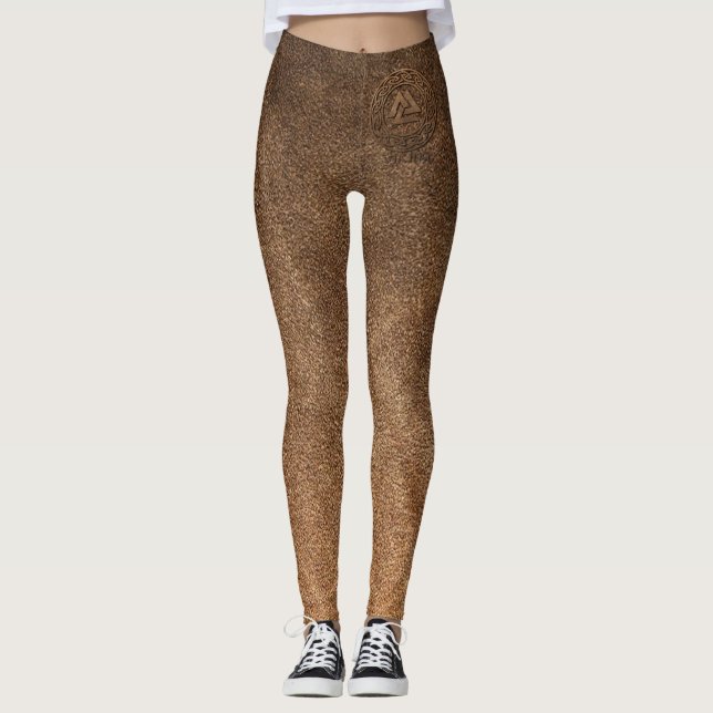 Tryck för Viking krigareläder Leggings (Framsida)