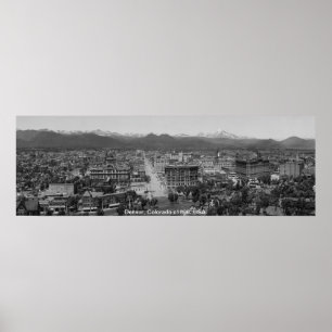 Tryck för vintageAmerika panorama, Denver Colorad