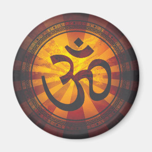 Tryck för vintageOm-symbol Magnet